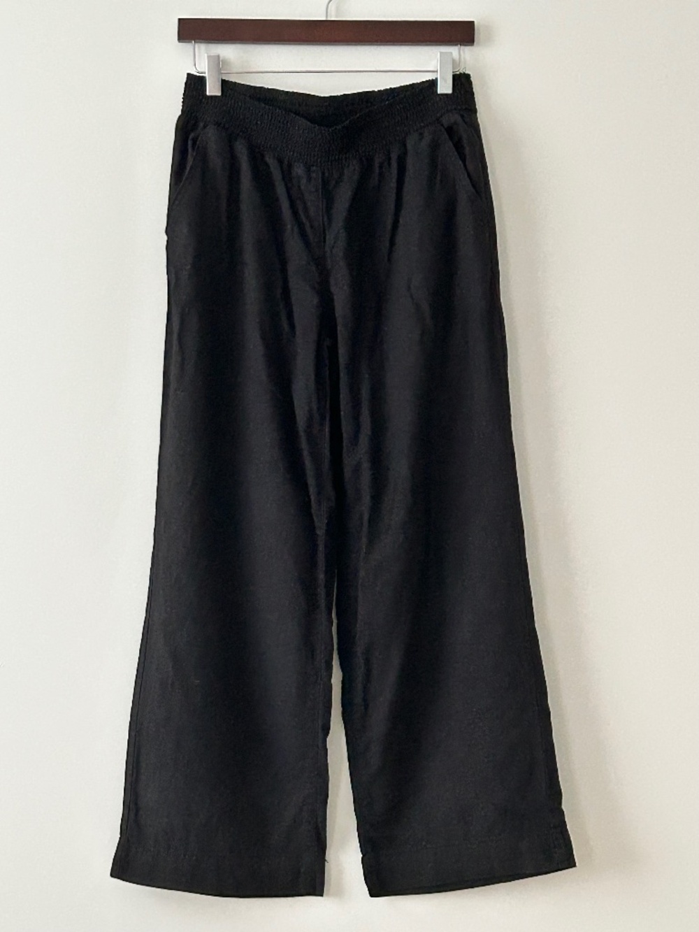 Briggs Black Linen Blend Wide Leg Pants